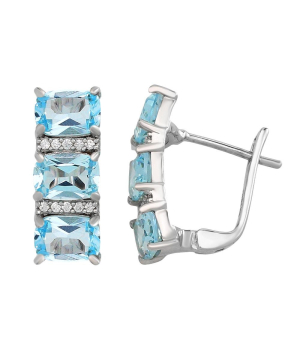 Серебряные серьги с топазом ‒ Mirserebra925.ru