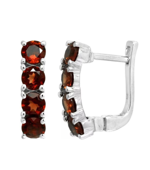 Серебряные серьги с гранатом – Mirserebra925.ru