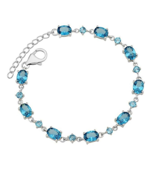 Серебряный браслет с лондон топазом кварц – Mirserebra925.ru