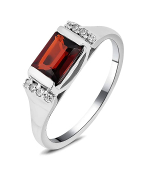 Серебряное кольцо с гранатом – Mirserebra925.ru
