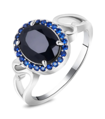 Серебряное кольцо с сапфиром – Mirserebra925.ru