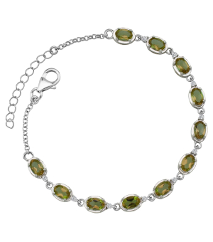 Серебряный браслет с султанитом – Mirserebra925.ru