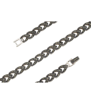 Серебряный браслет с марказитом ‒ Mirserebra925.ru